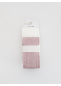 Reserved - Bawełniane rajstopy w prążki 2 pack - jasnofioletowy ze sklepu Reserved w kategorii Rajstopy dziecięce - zdjęcie 185593424
