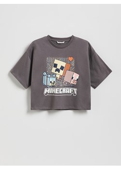 Reserved - Bawełniany t-shirt Minecraft - ciemnoszary - id: 515FT-90X - marki Reserved - 185593541 Reserved - Bawełniany t-shirt Minecraft - ciemnoszary ze sklepu Reserved w kategorii Bluzki dziewczęce - zdjęcie 185593541