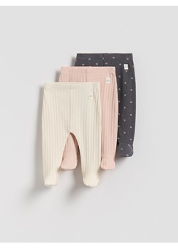 Reserved - Spodnie ze stopkami 3 pack - ciemnoszary ze sklepu Reserved w kategorii Odzież dla niemowląt - zdjęcie 185593794
