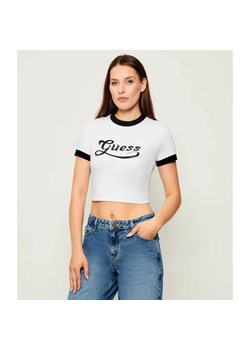 GUESS T-shirt GLOSSY | Cropped Fit ze sklepu Gomez Fashion Store w kategorii Bluzki damskie - zdjęcie 185594262