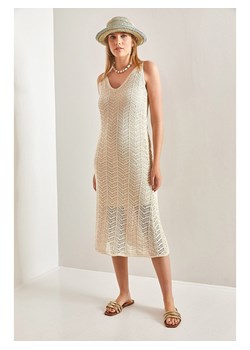 Bianco Lucci Sukienka dzianinowa w kolorze beżowym ze sklepu Limango Polska w kategorii Sukienki - zdjęcie 185596424