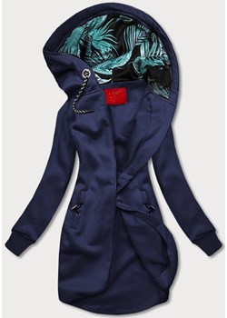 Długa damska bluza granatowa (AMG-855B) ze sklepu goodlookin.pl w kategorii Bluzy damskie - zdjęcie 185597411