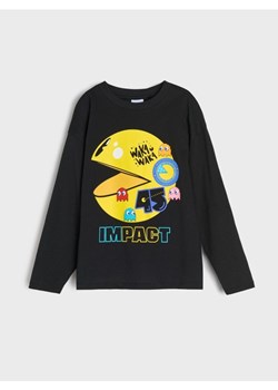 Sinsay - Bawełniana koszulka z nadrukiem Pacman - czarny ze sklepu Sinsay w kategorii T-shirty chłopięce - zdjęcie 185598290
