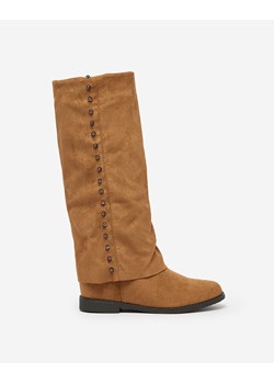 Royalfashion Camelowe damskie kozaki z ukrytym koturnem Bisadi ze sklepu royalfashion.pl w kategorii Kozaki damskie - zdjęcie 185599373