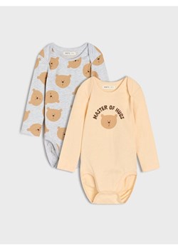 Sinsay - Body z motywem w misie 2 pack - kremowy ze sklepu Sinsay w kategorii Odzież dla niemowląt - zdjęcie 185599871
