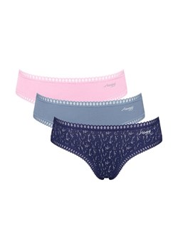 Sloggi 3-pack figi damskie Go Crush Hipster 10219671-V004, Kolor granatowo-niebiesko-różowy, Rozmiar XS, Sloggi ze sklepu Intymna w kategorii Majtki damskie - zdjęcie 185604213