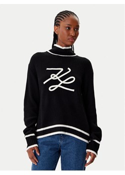 KARL LAGERFELD Golf A4W18051 Czarny Regular Fit ze sklepu MODIVO w kategorii Swetry damskie - zdjęcie 185606092