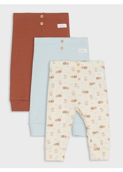 Sinsay - Prążkowane spodnie z ozdobnymi guzikami 3 pack - kremowy ze sklepu Sinsay w kategorii Odzież dla niemowląt - zdjęcie 185615700
