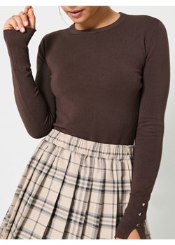 Sinsay - Sweter z ozdobnymi guzikami - brązowy ze sklepu Sinsay w kategorii Swetry damskie - zdjęcie 185615763
