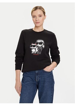 KARL LAGERFELD Bluza A4W20045 Czarny Regular Fit ze sklepu MODIVO w kategorii Bluzy damskie - zdjęcie 185616362