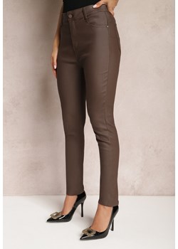 Ciemnobrązowe Spodnie Skinny Push Up Zilli ze sklepu renee.pl w kategorii Spodnie damskie - zdjęcie 185617221