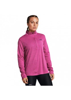 Damski longsleeve treningowy Under Armour Tech Textured 1/2 Zip - różowy ze sklepu Sportstylestory.com w kategorii Bluzki damskie - zdjęcie 185617283