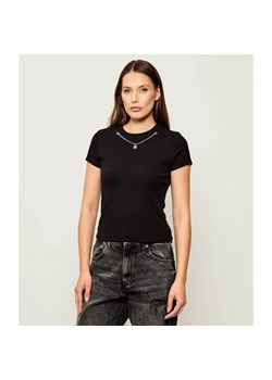 HUGO T-shirt Dannecy | Slim Fit ze sklepu Gomez Fashion Store w kategorii Bluzki damskie - zdjęcie 185617680