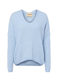 MOS MOSH Sweter damski z zawartością alpaki - MMThora Kobiety Wełna petrol jednolity ze sklepu vangraaf w kategorii Swetry damskie - zdjęcie 185620510