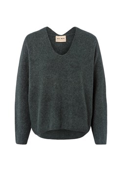 MOS MOSH Sweter damski z zawartością alpaki - MMThora Kobiety Wełna petrol jednolity ze sklepu vangraaf w kategorii Swetry damskie - zdjęcie 185620512