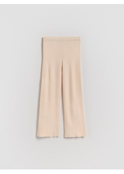 Reserved - Dzianinowe spodnie z wiskozą - pastelowy róż ze sklepu Reserved w kategorii Spodnie dziewczęce - zdjęcie 185620612
