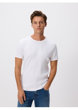 Reserved - T-shirt slim fit - biały ze sklepu Reserved w kategorii T-shirty męskie - zdjęcie 185622382