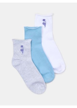 Sinsay - Skarpetki z haftowanym wzorkiem 3 pack - wielobarwny ze sklepu Sinsay w kategorii Skarpetki damskie - zdjęcie 185625174