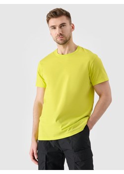 Męski t-shirt z nadrukiem 4F 4FRSS24TTSHM2473 - żółty ze sklepu Sportstylestory.com w kategorii T-shirty męskie - zdjęcie 185625503