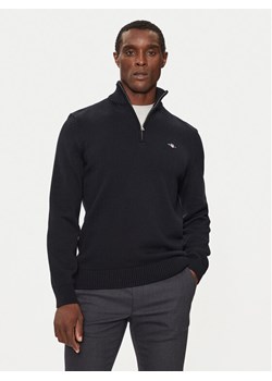 Gant Sweter Casual Cotton Half Zip 8030170 Czarny Regular Fit ze sklepu MODIVO w kategorii Swetry męskie - zdjęcie 185625660