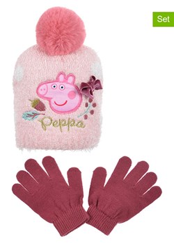 Peppa Pig 3-częściowy zestaw &quot;Świnka Peppa&quot; w kolorze jasnoróżowym ze sklepu Limango Polska w kategorii Czapki dziecięce - zdjęcie 185627074