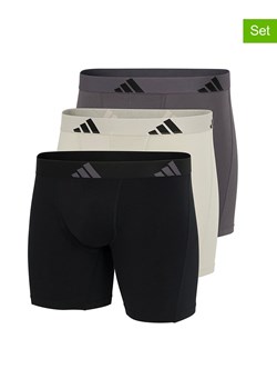 adidas Bokserki (3 pary) w kolorze antracytowym, beżowym i czarnym ze sklepu Limango Polska w kategorii Majtki męskie - zdjęcie 185627123