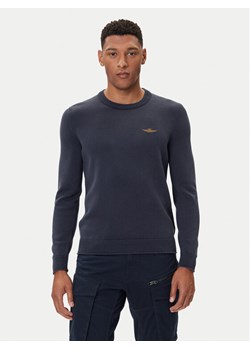 Aeronautica Militare Sweter 252MA1610UL00556 Granatowy Regular Fit ze sklepu MODIVO w kategorii Swetry męskie - zdjęcie 185627343