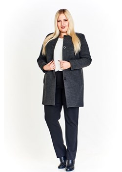 Płaszcz FPL793 SZARY CIEMNY ze sklepu fokus.pl w kategorii Płaszcze damskie - zdjęcie 185628542