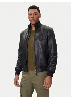 Aeronautica Militare Kurtka skórzana 252PN0959UPL00303 Czarny Regular Fit ze sklepu MODIVO w kategorii Kurtki męskie - zdjęcie 185630820