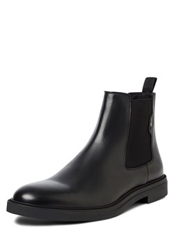 BOSS Męskie buty za kostkę ze skóry - Calev Cheb Mężczyźni skóra czarny jednolity ze sklepu vangraaf w kategorii Buty zimowe męskie - zdjęcie 185633361