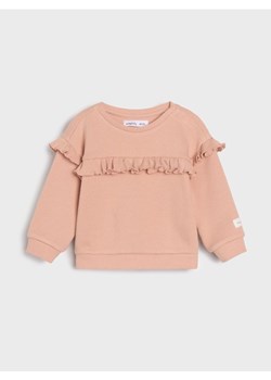 Sinsay - Bawełniana bluza z falbaną - różowy ze sklepu Sinsay w kategorii Odzież dla niemowląt - zdjęcie 185633993