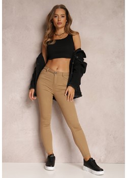 Beżowe Spodnie Skinny Eulalia ze sklepu renee.pl w kategorii Spodnie damskie - zdjęcie 185634024