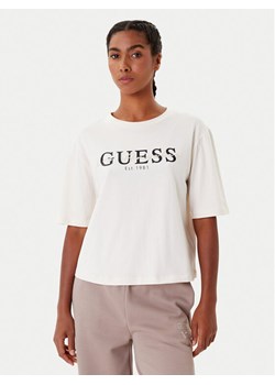Guess T-Shirt V5YI02 I3Z14 Beżowy Boxy Fit ze sklepu MODIVO w kategorii Bluzki damskie - zdjęcie 185635031