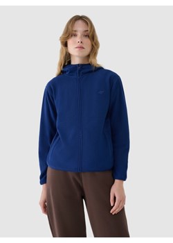 Damski polar rozpinany z kapturem 4F 4FWSS25TFLEF323 - granatowy ze sklepu Sportstylestory.com w kategorii Bluzy damskie - zdjęcie 185637224