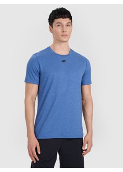 Męska koszulka treningowa 4F 4FWAW25TFTSM1522 - turkusowa ze sklepu Sportstylestory.com w kategorii T-shirty męskie - zdjęcie 185637383