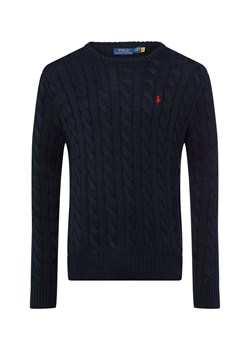 Polo Ralph Lauren Męski sweter z dzianiny Mężczyźni Bawełna czarny jednolity ze sklepu vangraaf w kategorii Swetry męskie - zdjęcie 185638361