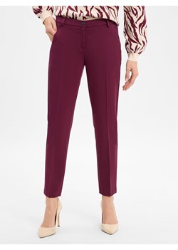 BRAX Damskie spodnie materiałowe - Maron S Kobiety Sztuczne włókno bakłażanowy jednolity ze sklepu vangraaf w kategorii Spodnie damskie - zdjęcie 185638391