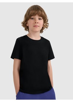 Chłopięcy t-shirt bez nadruku 4F 4FJRMM00TTSHM3254 - czarny ze sklepu Sportstylestory.com w kategorii T-shirty chłopięce - zdjęcie 185638922