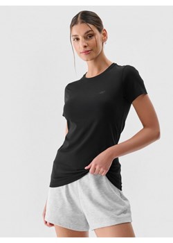 Damski t-shirt basic 4F 4FWMM00TTSHF2255 - czarny ze sklepu Sportstylestory.com w kategorii Bluzki damskie - zdjęcie 185639934