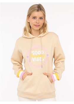 Zwillingsherz Bluza &quot;Good Vibes Only&quot; w kolorze beżowym ze sklepu Limango Polska w kategorii Bluzy damskie - zdjęcie 185641800
