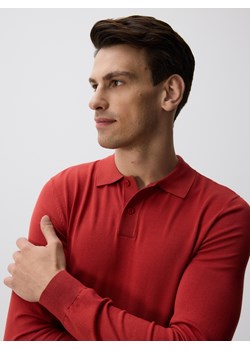 Reserved - Wiskozowy sweter polo - intenstywna czerwień ze sklepu Reserved w kategorii Swetry męskie - zdjęcie 185642161