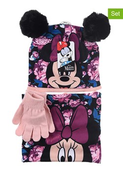 Disney Minnie Mouse 3-częściowy zestaw &quot;Myszka Minnie&quot; w kolorze fioletowo-jasnoróżowo-czarnym ze sklepu Limango Polska w kategorii Czapki dziecięce - zdjęcie 185644823