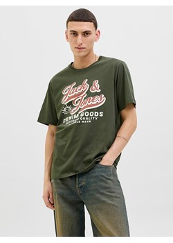 Jack &amp; Jones Koszulka &quot;Jjelogo&quot; w kolorze khaki ze sklepu Limango Polska w kategorii T-shirty męskie - zdjęcie 185645233