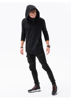 Bluza męska z kapturem New York - czarna B1012 ze sklepu ombre w kategorii Bluzy męskie - zdjęcie 185645821