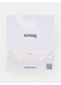 Sinsay - Bransoletka z błyszczącym wykończeniem 2 pack - srebrny ze sklepu Sinsay w kategorii Bransoletki - zdjęcie 185648364