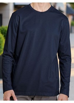 Sinsay - Bawełniana koszulka z długimi rękawami - granatowy ze sklepu Sinsay w kategorii T-shirty męskie - zdjęcie 185648392
