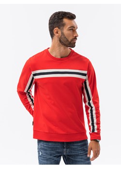 Bluza męska z lampasem - czerwona V2 B1279 ze sklepu ombre w kategorii Bluzy męskie - zdjęcie 185649273