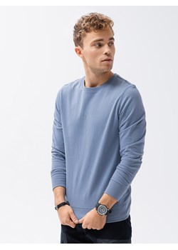 Bluza męska bez kaptura z nadrukiem - niebieska B1160 ze sklepu ombre w kategorii Bluzy męskie - zdjęcie 185649311