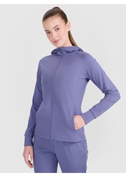 Damska bluza treningowa rozpinana z kapturem 4F 4FRSS25TFSWF467 - niebieska ze sklepu Sportstylestory.com w kategorii Bluzy damskie - zdjęcie 185649904