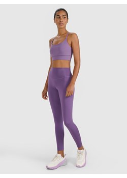 Damski biustonosz treningowy 4F 4FWAW25USBAF173 - fioletowy ze sklepu Sportstylestory.com w kategorii Biustonosze - zdjęcie 185650233